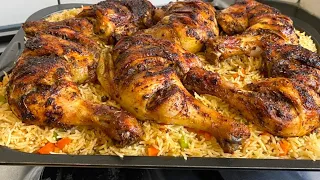 The Best Oven Baked Chicken And Rice Ever//Easy Oven Baked Chicken And Rice Recipe// Masof's kitchen