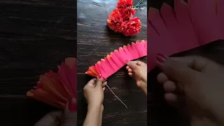 Crepe paper flower making | #shorts