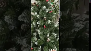 Рождественская с белыми кончиками красной калиной и шишками 360p
