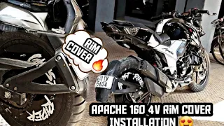 Apache 160 4v Mai Rim Cover Laga diya😍||Apache 160 4v Rim Cover Installation🔥||First time In My Bike