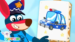 We learn the colors with Kangu and different vehicles | Superzoo