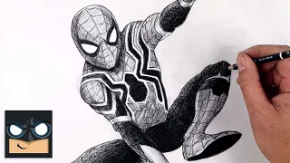How To Draw Spider Man | YouTube Studio Sketch Tutorial