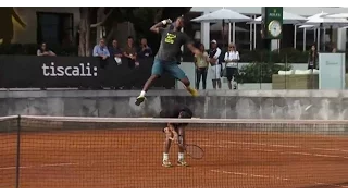 Gael Monfils Flies For Overhead Hot Shot Rome 2016