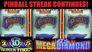 I cant lose on this new Pinball Slot machine! 2x 10x 5x Bonus Times Pay + Mega Diamond slot play!