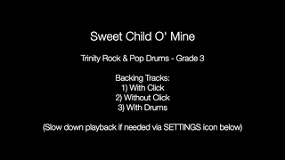 Sweet Child O' Mine by Guns N' Roses - Backing Track Drums (Trinity Rock & Pop - Grade 3)