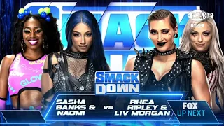 Liv Morgan & Rhea Ripley Vs Naomi & Sasha Banks - WWE SmackDown Español Latino: 18/03/2022