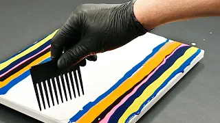 Liquid Hair Comb Technique - Acrylic Fluid Art