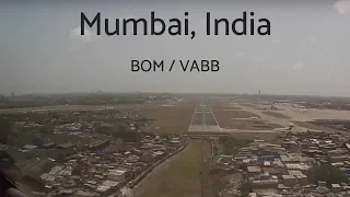 Cockpit view Boeing 757 landing Mumbai, India (BOM/VABB)