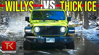 Can it Get Through? 2024 Jeep Wrangler Willys 4XE Tackles Frozen Mud & Rocks