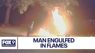 Man engulfed in flames after being Tased by police