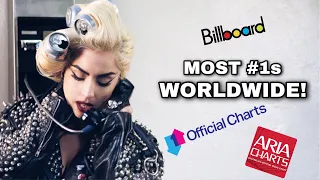 Lady Gaga - Songs With The MOST #1s on Official Charts Worldwide! (2020)