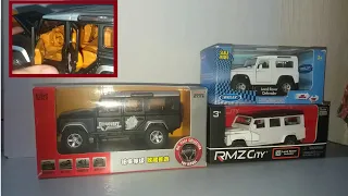 Diecast 1/32 - 1/36 scale Land Rover Defender from Welly, RMZ City & Mini Auto Discovery Channel.