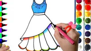 how to Draw cute dress for kids| beautiful dress drawing for kids|dress| colourful dress drawing