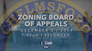 Zoning Board of Appeals: December 5, 2019