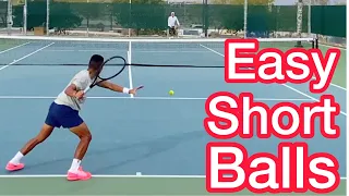 3 Ways To Punish Easy Short Forehands (Tennis Technique & Footwork)