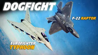 F-22 Raptor Vs Eurofighter Typhoon Dogfight | Thrust Vectoring | Digital Combat Simulator | DCS |