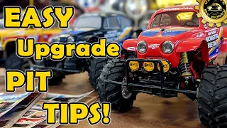 TAMIYA Blackfoot MONSTER Beetle - Easy PIT TECH UPGRADE TIPS - from HOME - Vintage RC Hobby