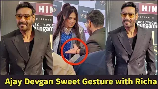 Ajay Devgan Is Such a Gentleman Giving Preference to Pregnant Richa Chadha for Bytes and They both