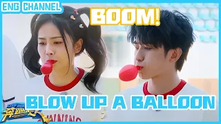 Bailu blowing up balloons is so cute and funny | #KeepRunningOriginal