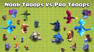 Level 1 Troops with Rage Spell Vs Max Level Troops | Clash of Clans