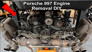 REMOVING A BORE SCORED PORSCHE 997 ( PORSCHE 997 ENGINE REMOVAL PART 1 )