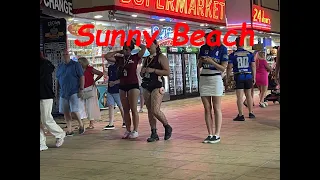 Night walk at Sunny beach Bulgaria/ best summer resort