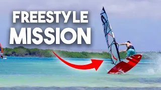 Freestyle windsurfing action in Bonaire