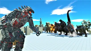 Mechagodzilla vs all godzilla Animal Revolt Battle Simulator