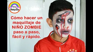 Cómo maquillar de NIÑO ZOMBIE, paso a paso/Pintacaritas