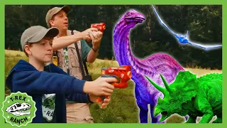 Is That A PURPLE Dinosaur?! Dinomsater Epic Adventure! | T-Rex Ranch Dinosaur Videos for Kids