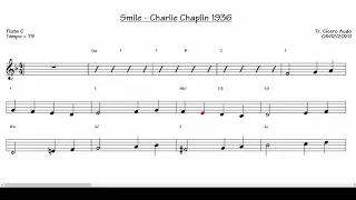 Smile - Charlie Chaplin 1936 (Flute C) [Sheet music]