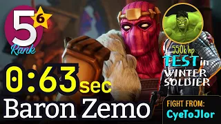 6* Rank5 Baron Zemo 63 second, No-boost, No-Suicide [Fight from: CyeToJlor] Test in ROL #mcoc