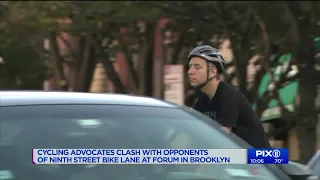 Cycling advocates clash with opponents at 9th Street bike lane forum in Brooklyn