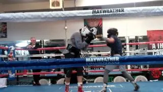 Mikayla Nebel sparring at the Mayweather Boxing Club Part 2