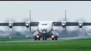 ANTONOV AN22 DEPARTURE   THE BIGGEST PROPELLER PLANE in the world   ILYUSHIN IL62  AN12 4K