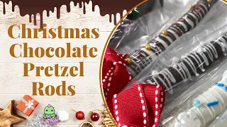 EASY Christmas Chocolate Pretzel Rods Step By Step