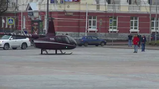 Вертолёт на площади Ленина. 15 декабря 2017 года.