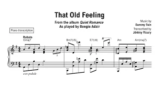 That Old Feeling - Beegie Adair Jazz Piano (transcription)