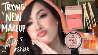 TRYING NEW MAKEUP|AURO INSPIRED MAKEUP|PATRICK TA MAJOR HEADLINES BLUSH  ,NYX, SPRING SOFT GLAM