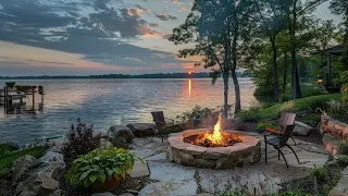 Sitting by the Lake for Relaxation and Meditate with Nature Sounds and Cozy Lake Waves Sounds