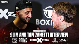 "I'M GONNA CAUSE YOU PROBLEMS!" - Slim and Tom Zanetti interview at media workout | Misfits Boxing