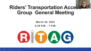 Riders' Transportation Access Group - Virtual Advisory Meeting | March 30, 2023