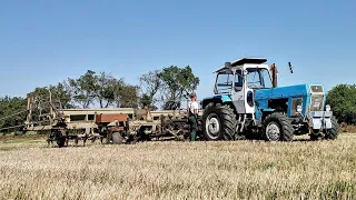 Bodenbearbeitung und Aussaat im Komplex mit Fortschritt, Kirovets und Belarus