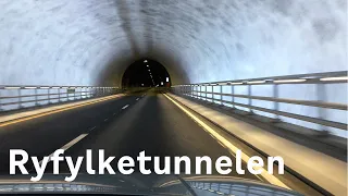 Ryfylketunnelen in Norway - Driving through the world's longest and deepest undersea road tunnel. 4K