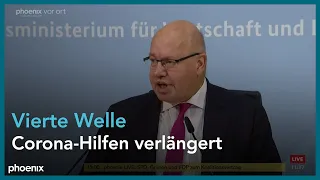 Pressekonferenz mit Peter Altmaier zu Corona-Hilfen am 24.11.21