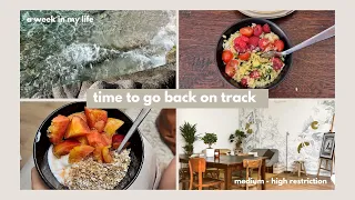 finally going back to restriction after MONTHS (what i eat in a week at work + on holidays) | tw ed