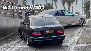 Sunday Cruising with my W210 and a W203 C55 AMG