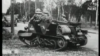 World War II: King George VI inspects Canadian troops and rides in Bren Gun Carrier (1941)