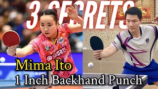 How to do Mima Ito's 1 Inch Backhand Punch - 3 Secrets | Short Pips | World class