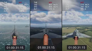 0 kmh to Mach 1   F 16 vs JA37D vs Mirage 2000 in War Thunder Apex Predators